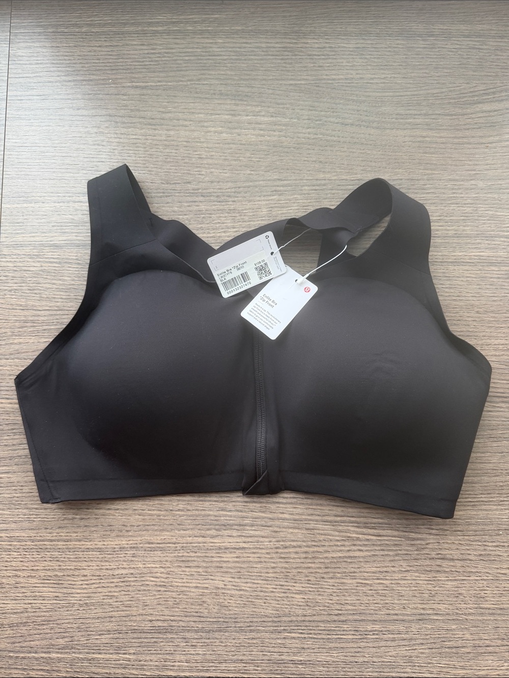 lululemon athletica Black Front-Zip Padded Sports Bra